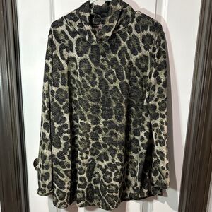 Leopard Print Cowl Neck Sweater -NWOT